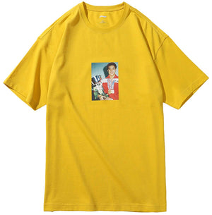 FW Sports Culture Comfort Short Sleeve Crew Collar Men AHSN745 AHSN899 AHSN909 AHSN901 Ahsn863 Yellow T-Shirt