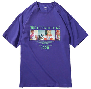 FW Sports Culture Comfort Short Sleeve Crew Collar Men AHSN745 AHSN899 AHSN909 AHSN901 Ahsn867 Purple T-Shirt
