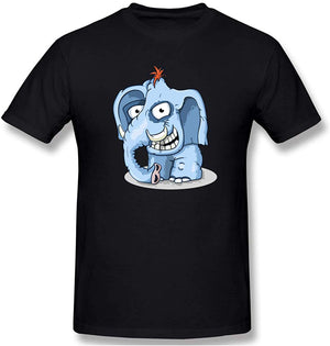 Formal Funny Elephant Men's Basic Short Sleeve for Mens black T-Shirt