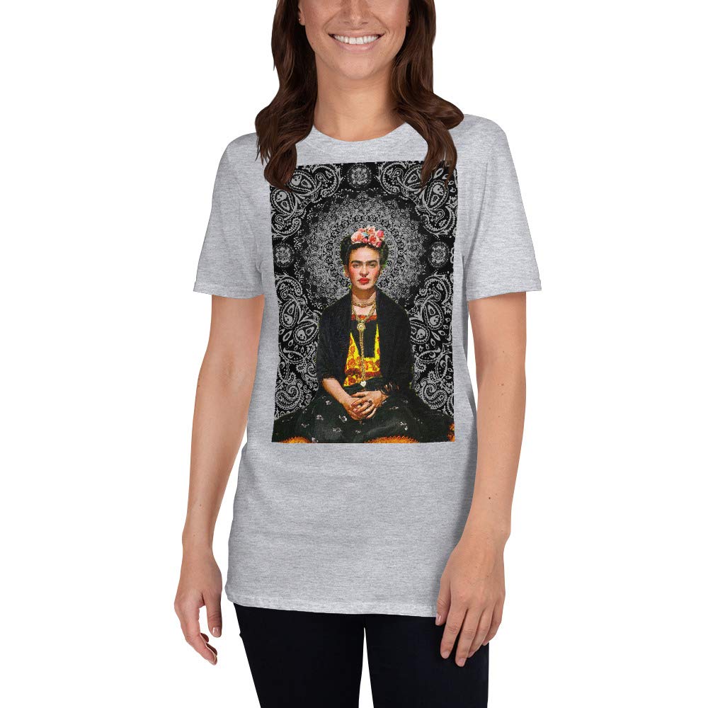 Frida Kahlo Gildan 64000 Unisex Softstyle with Tear Away Label Sport Grey T-Shirt