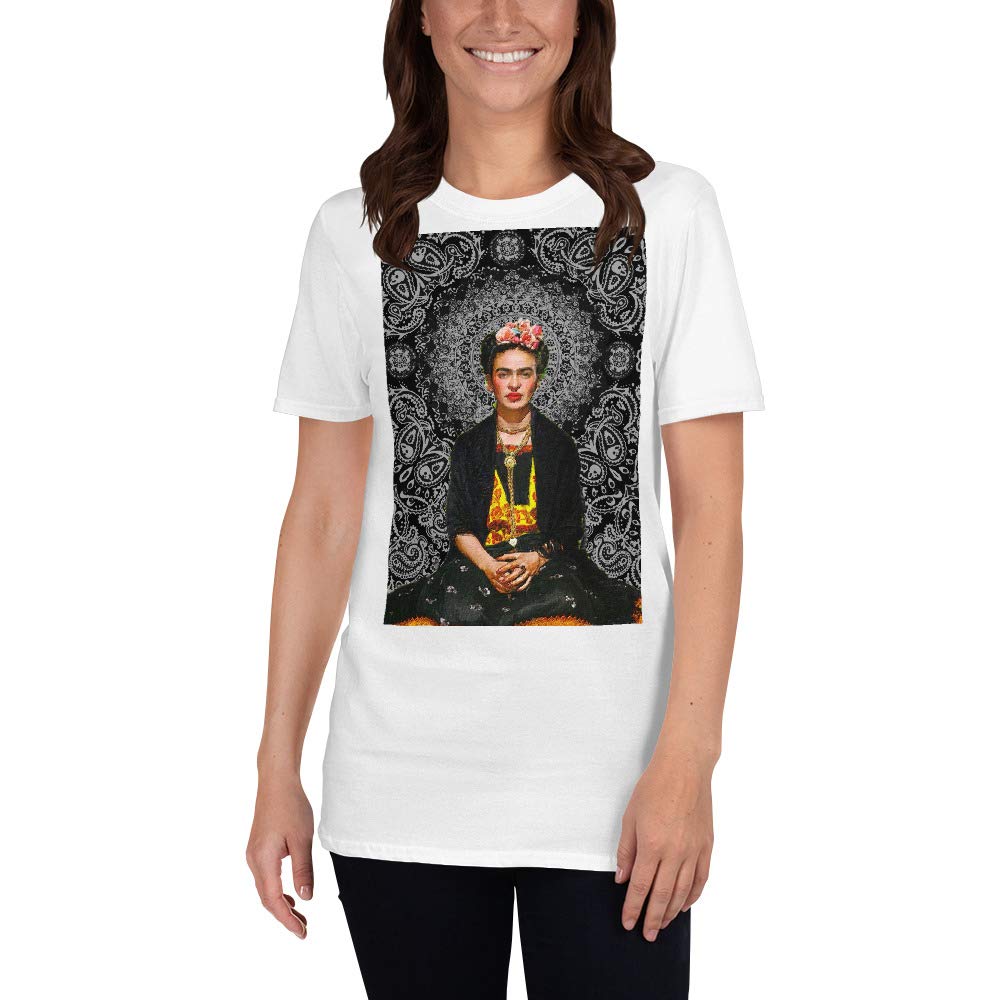 Frida Kahlo Gildan 64000 Unisex Softstyle with Tear Away Label White T-Shirt