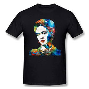 Frida Kahlo Men's Casual Colornam with Creative Printed Short Sleeve Natural T-Shirt