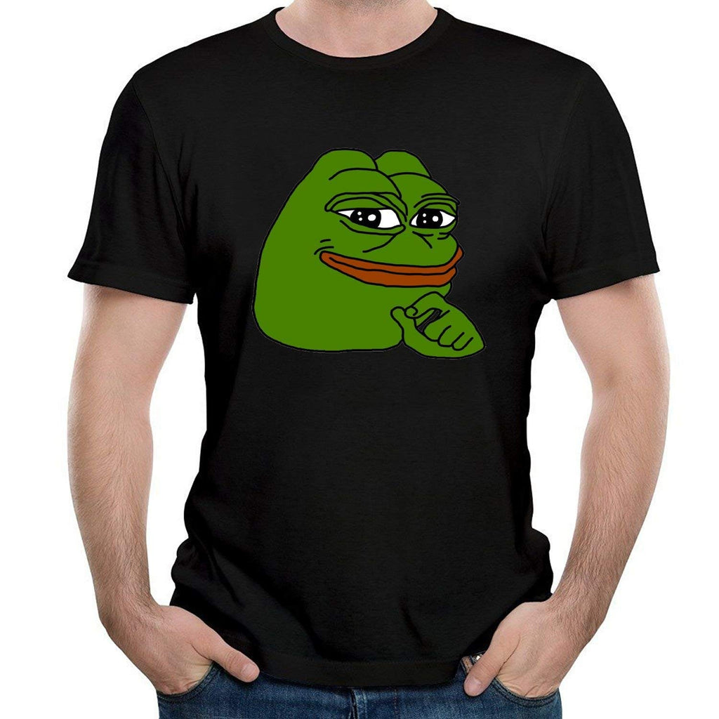 Frog Pepe Men's Casual Short Sleeve Print Fashion Black T-Shirt