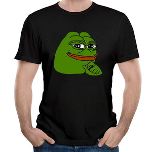 Frog Pepe Men's Casual Short Sleeve Print Fashion Black T-Shirt