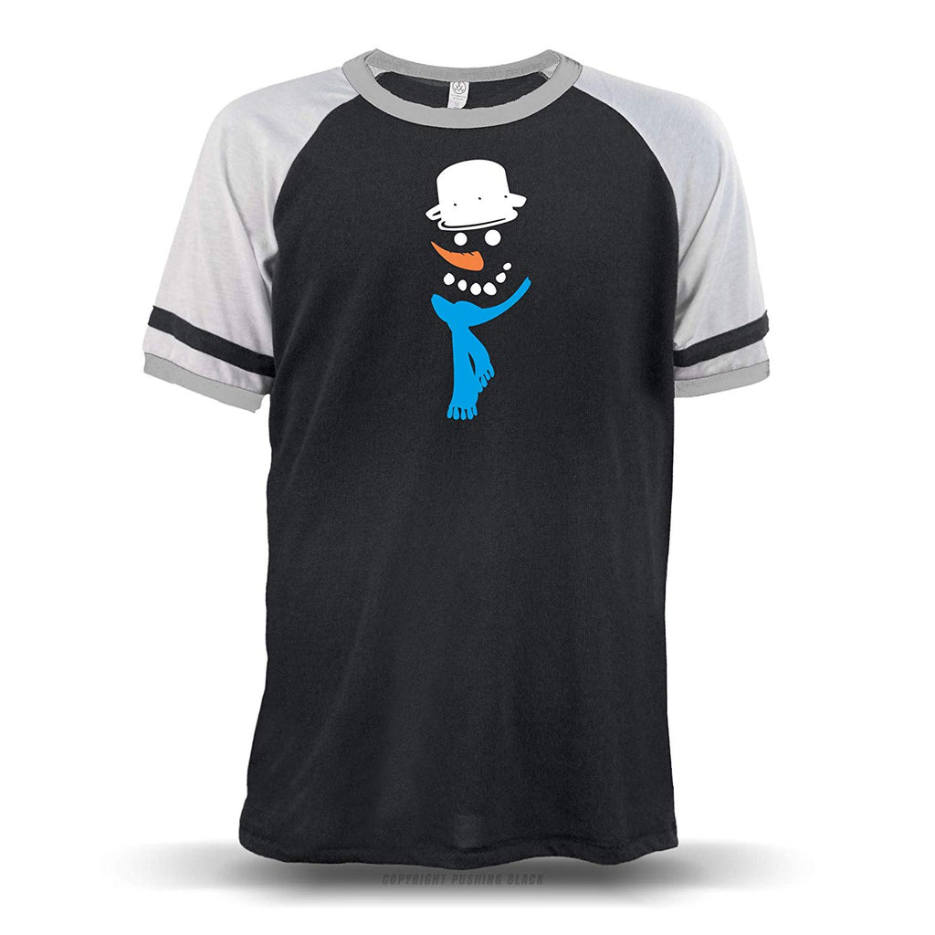 Frosty The Snowman' Unisex Raglan Black W/ Grey Sleeves (Alternative) T-Shirt