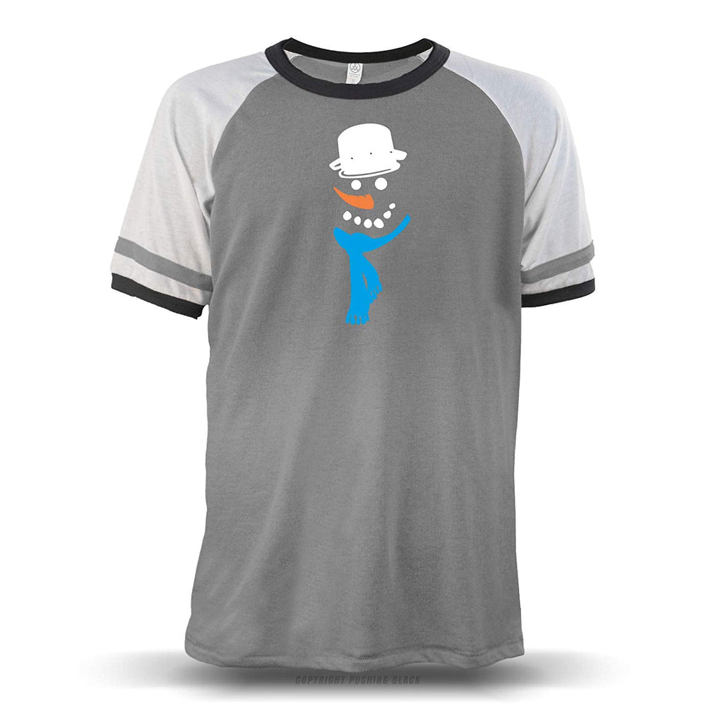 Frosty The Snowman' Unisex Raglan Grey W/ White Sleeves (Alternative) T-Shirt