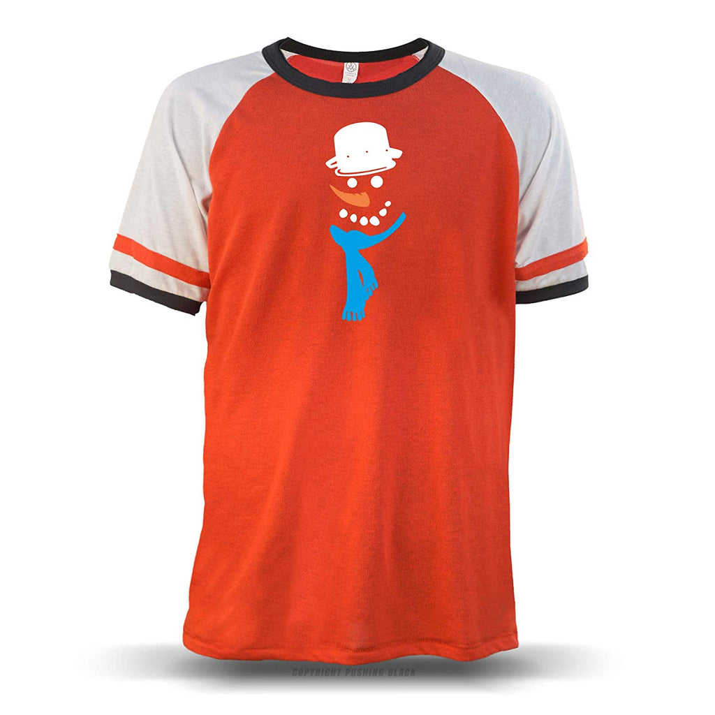 Frosty The Snowman' Unisex Raglan Red With White Sleeves (Alternative) T-Shirt