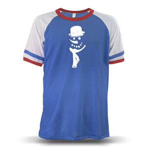 Frosty The Snowman' Unisex Raglan Royal Blue W/ White Sleeves (Alternative) T-Shirt