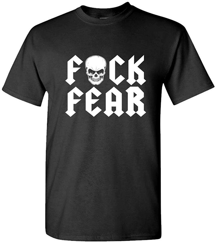 Fuck Fear Drink Beer Austin Wrestling Funny Mens Cotton Black T-Shirt