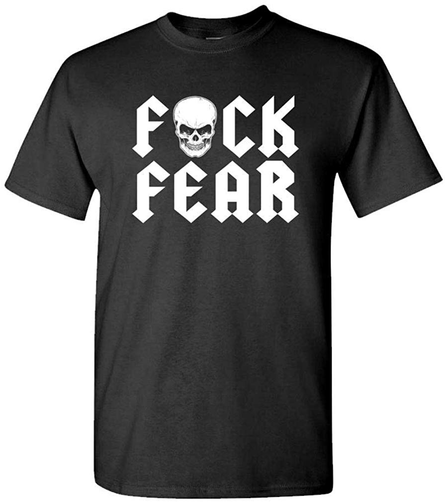 Fuck Fear Drink Beer Austin Wrestling Funny Mens Cotton Black Usa Made T-Shirt
