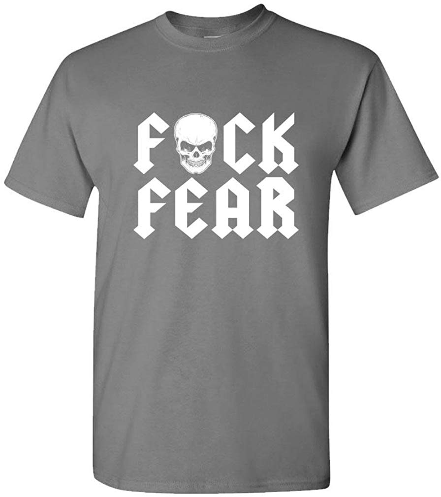 Fuck Fear Drink Beer Austin Wrestling Funny Mens Cotton Charcoal T-Shirt