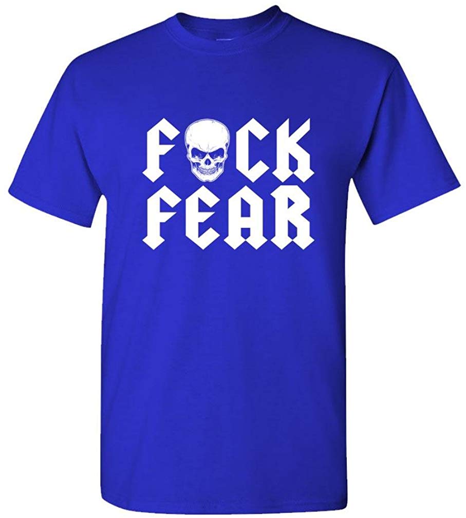 Fuck Fear Drink Beer Austin Wrestling Funny Mens Cotton Royal T-Shirt
