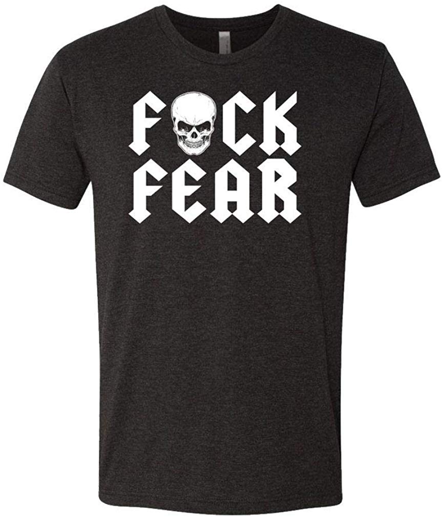 Fuck Fear Drink Beer Austin Wrestling Funny Mens Cotton Tri-blend Black T-Shirt