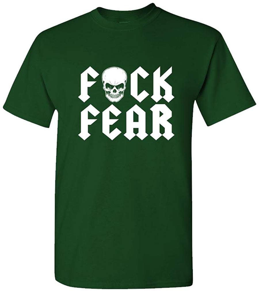 Fuck Fear Drink Beer Austin Wrestling Funny Mens Cotton green T-Shirt