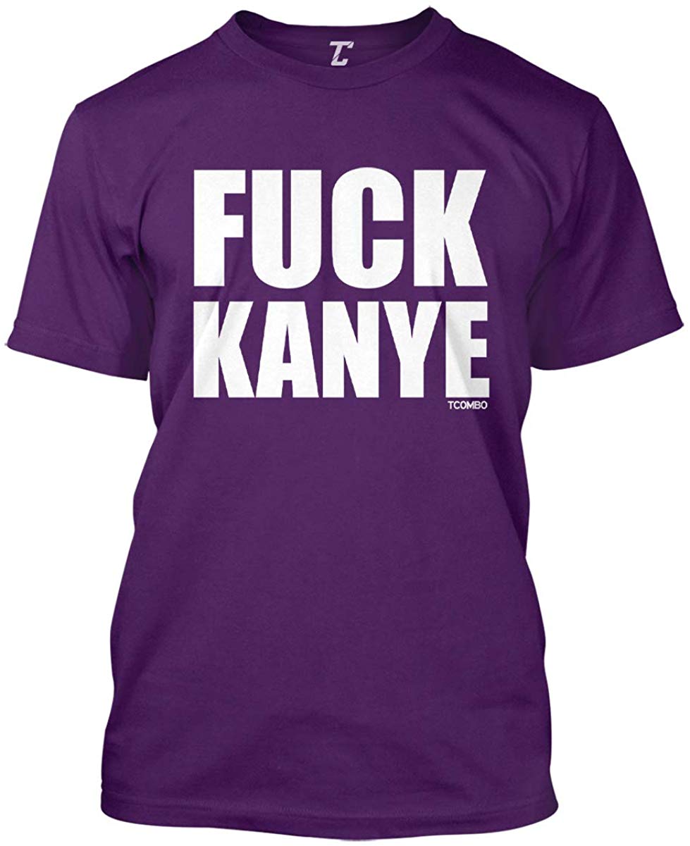 Fuck Kanye Anti Trump MAGA Men's Purple T-Shirt