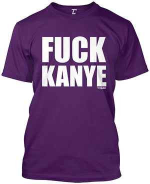 Fuck Kanye Anti Trump MAGA Men's Purple T-Shirt
