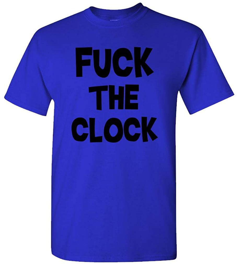 Fuck The Clock 70's Punk Rock Music Mens Cotton Royal T-Shirt