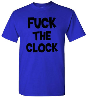 Fuck The Clock 70's Punk Rock Music Mens Cotton Royal T-Shirt