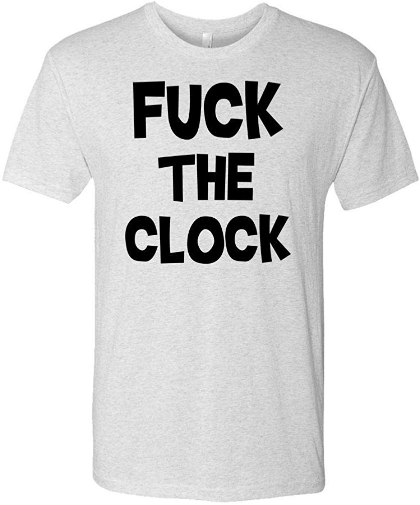 Fuck The Clock 70's Punk Rock Music Mens Cotton Tri-blend White T-Shirt