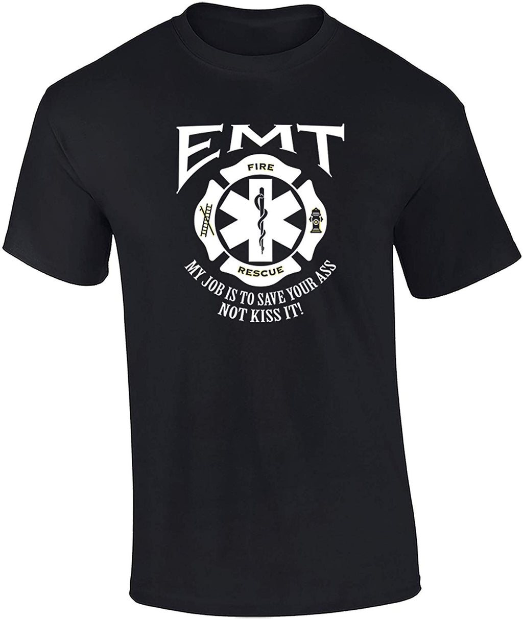 Funny EMT Job Adult Unisex Short Sleeve Black T-Shirt