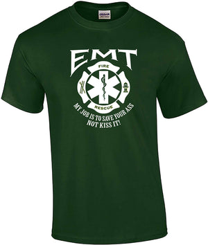 Funny EMT Job Adult Unisex Short Sleeve Forest Green T-Shirt