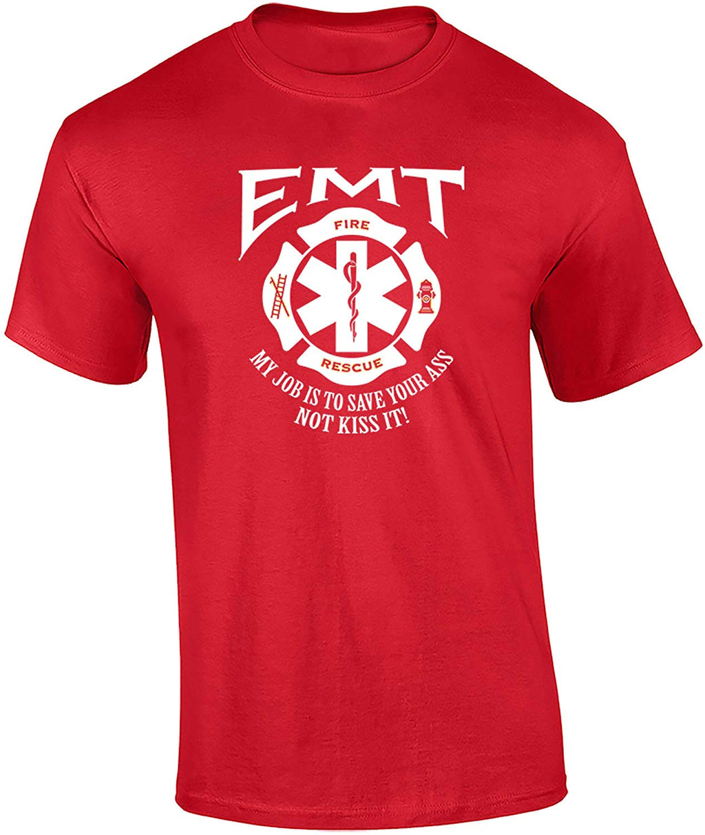 Funny EMT Job Adult Unisex Short Sleeve Red T-Shirt