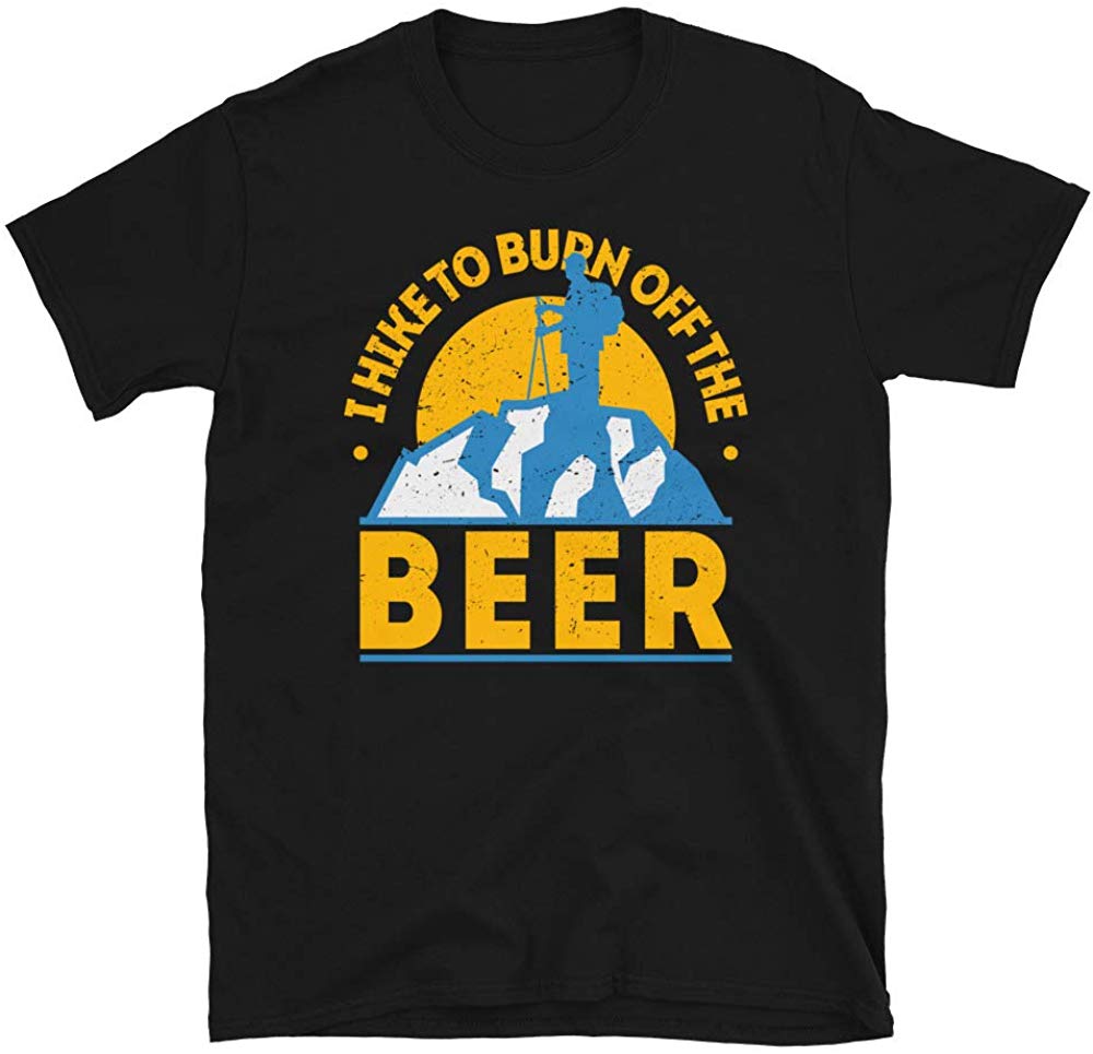 Funny Food Hiking I Hike to Burn Off The Beer Black T-Shirt