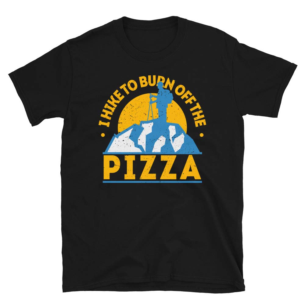 Funny Food Hiking I Hike to Burn Off The Pizza Black T-Shirt