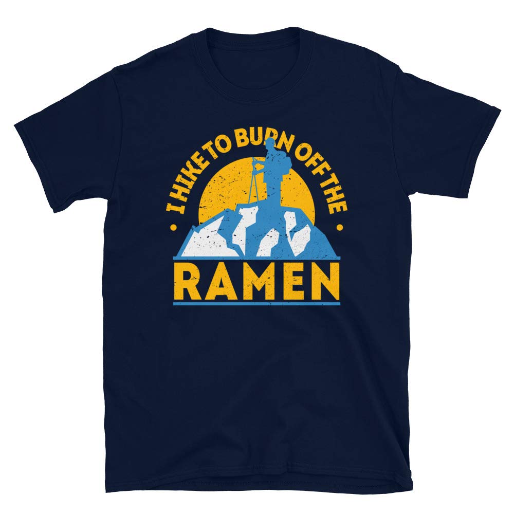 Funny Food Hiking I Hike to Burn Off The Ramen Navy T-Shirt