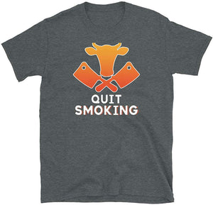 Funny Grilling BBQ Meat Lover Gift Idea Quit Smoking Dark Heather T-Shirt
