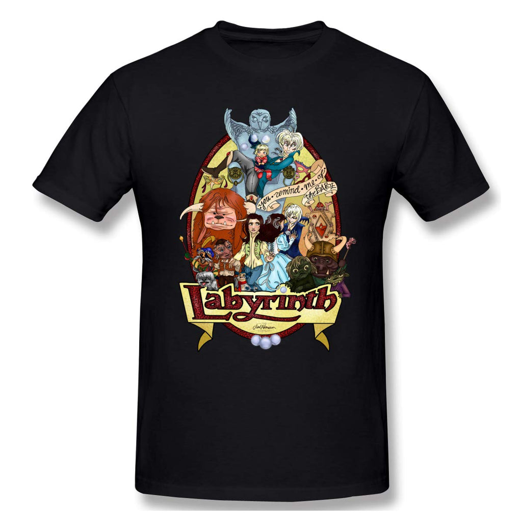 Funny Heritage Short Sleeve Labyrinthfor Mens black T-Shirt