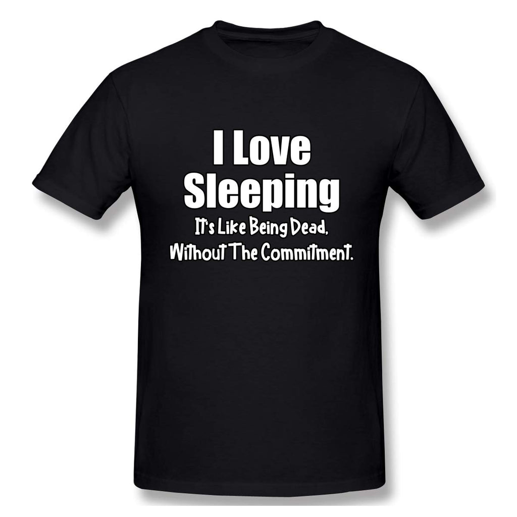 Funny I Love Sleeping Short Sleevefor Mens Black T-Shirt