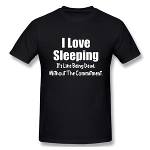 Funny I Love Sleeping Short Sleevefor Mens Black T-Shirt