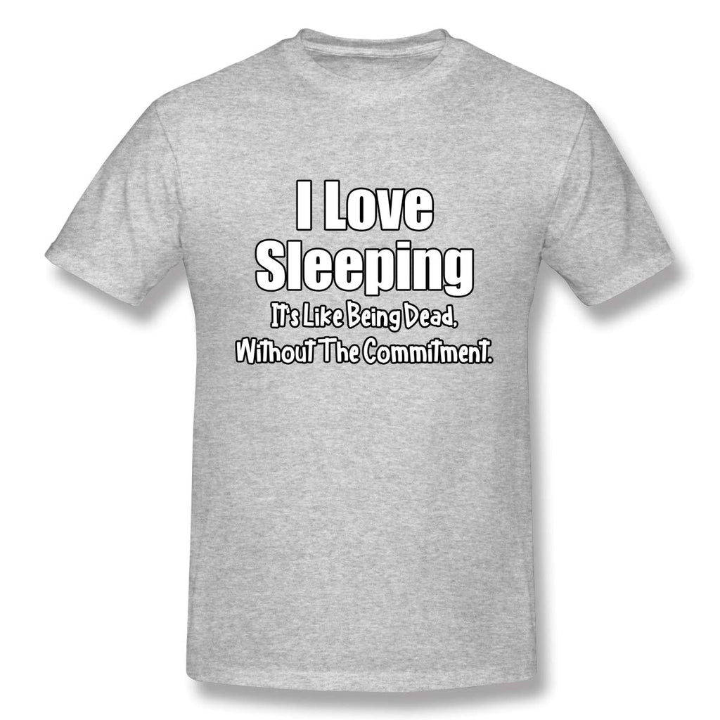 Funny I Love Sleeping Short Sleevefor Mens Gray T-Shirt