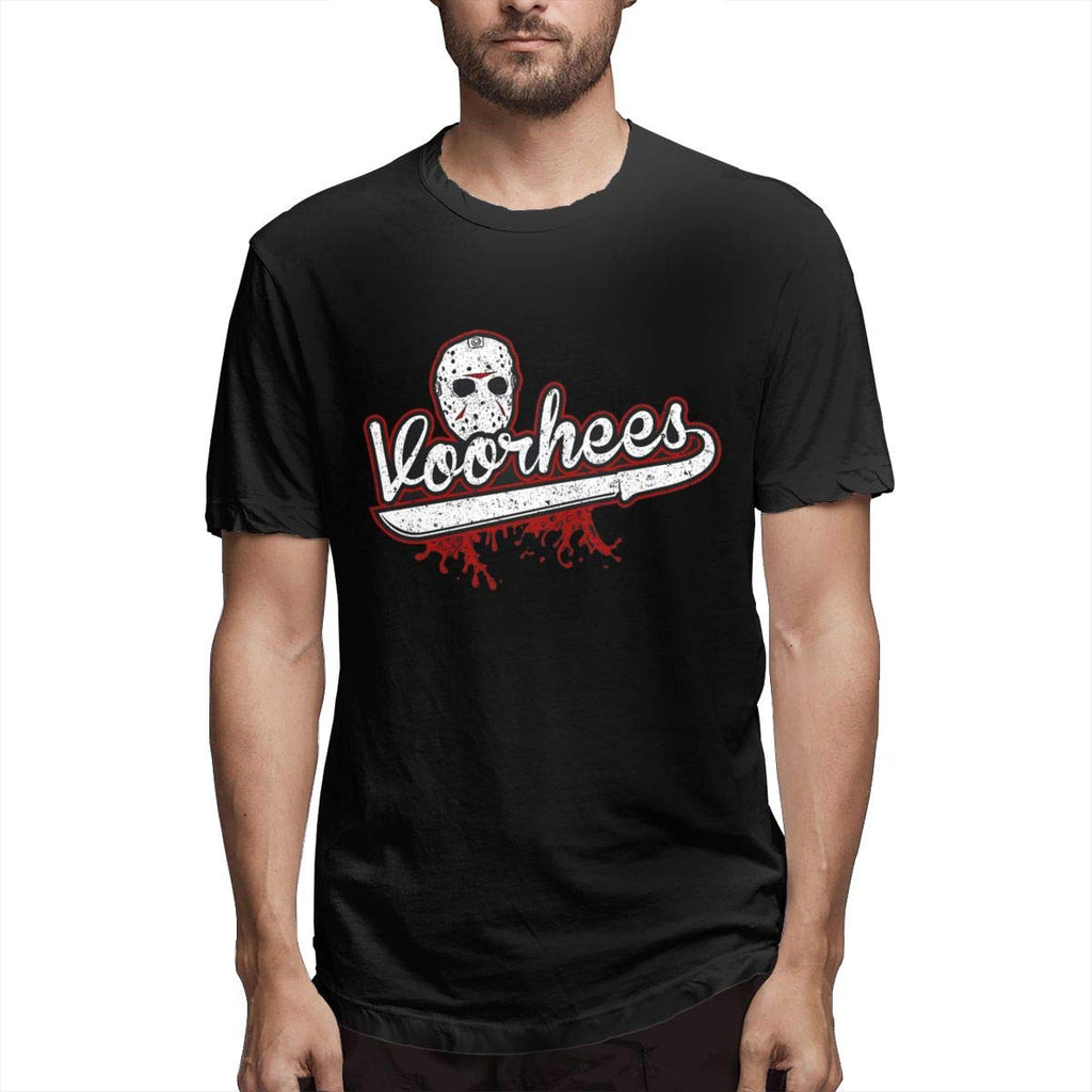 Funny Printed Heritage Short Sleeve Camp Crystal Lakefor Men black T-Shirt