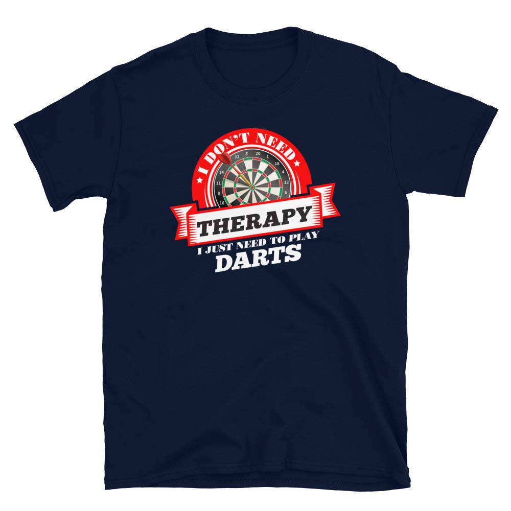 Funny Quote 'I Don't Need Therapy I Just Need to Play Darts' Navy T-Shirt