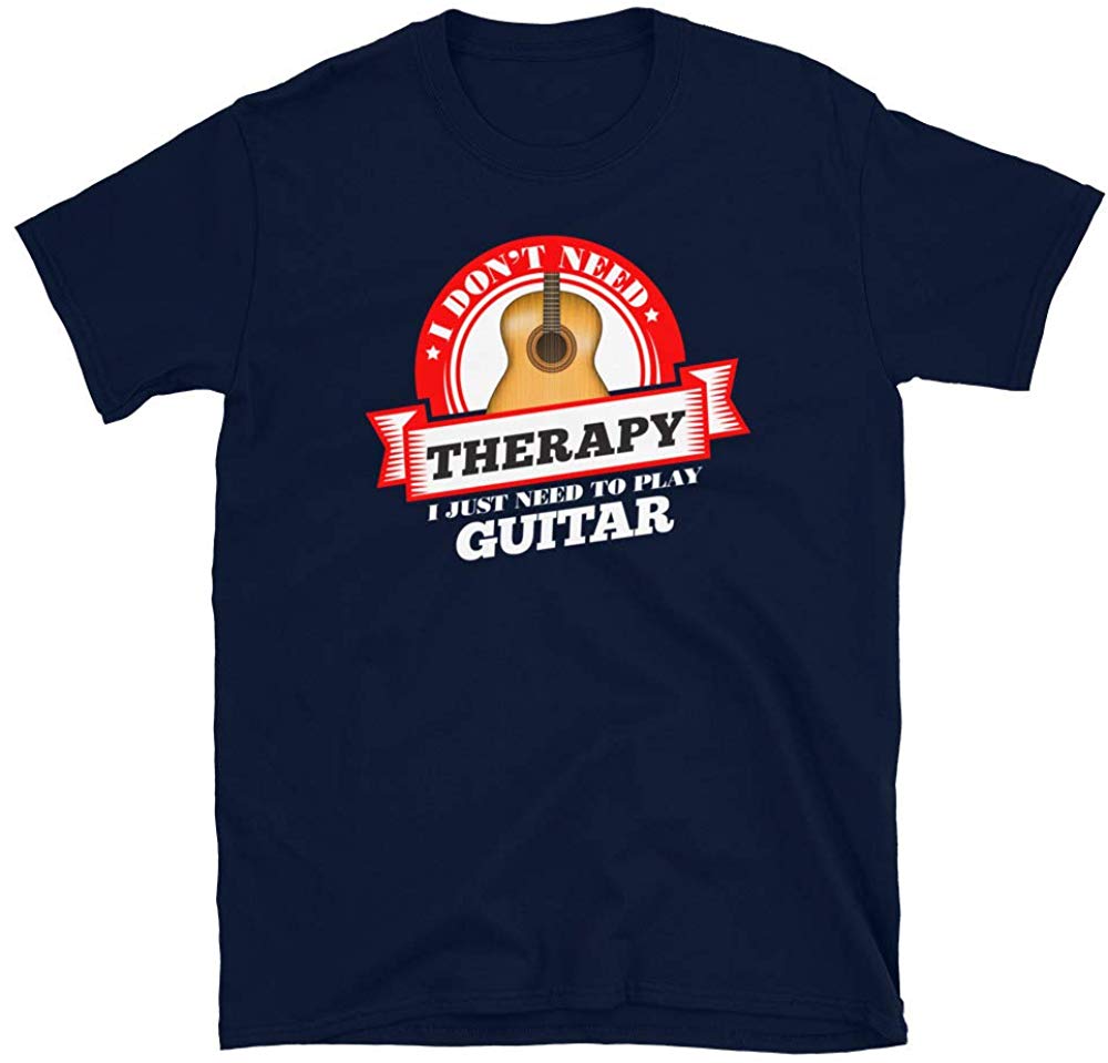 Funny Quote 'I Don't Need Therapy I Just Need to Play Guitar' Navy T-Shirt