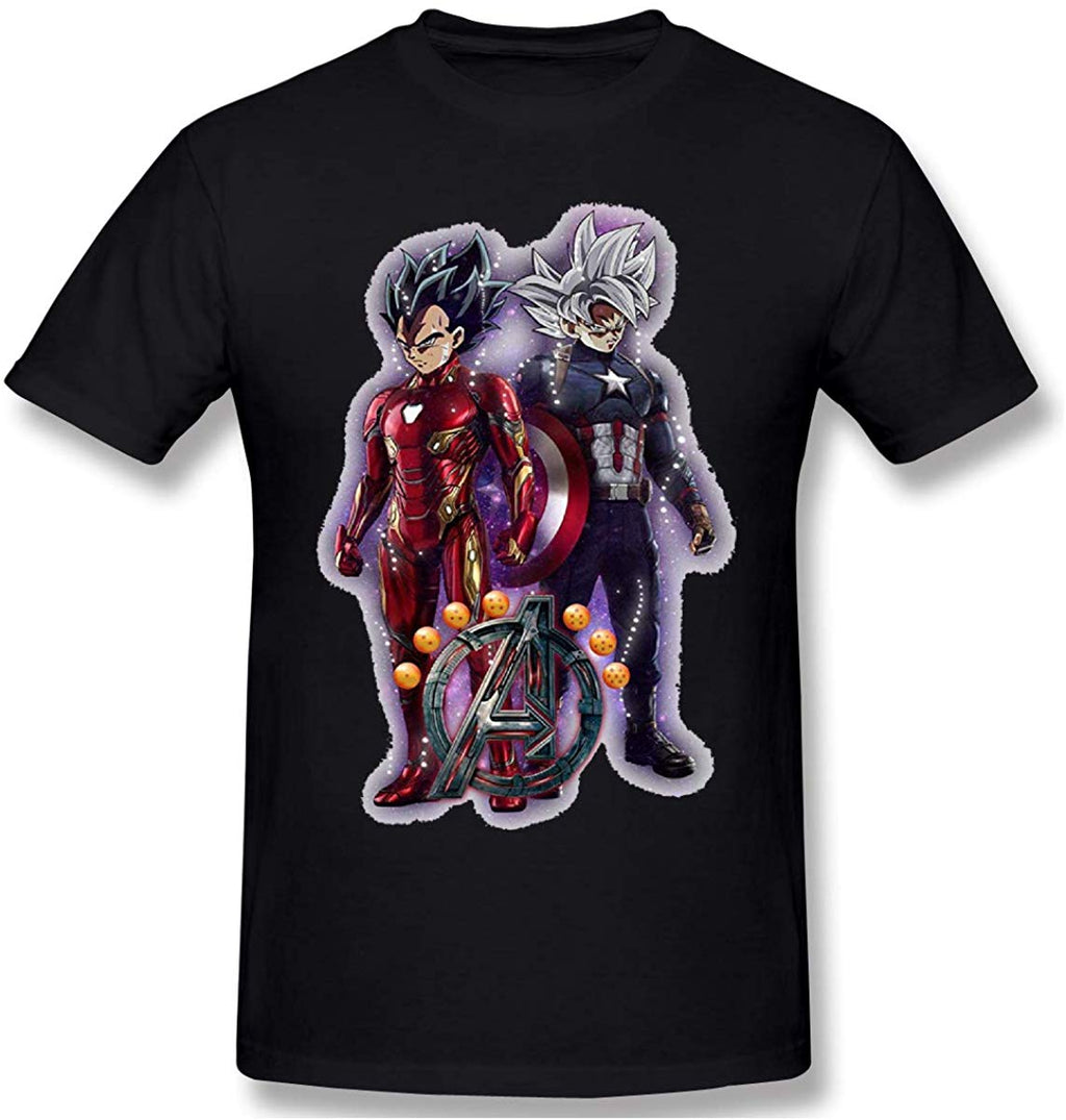 Funny for Avengers End Game Dragon Balls Iron Vegeta and Captain Goku Black T-Shirt