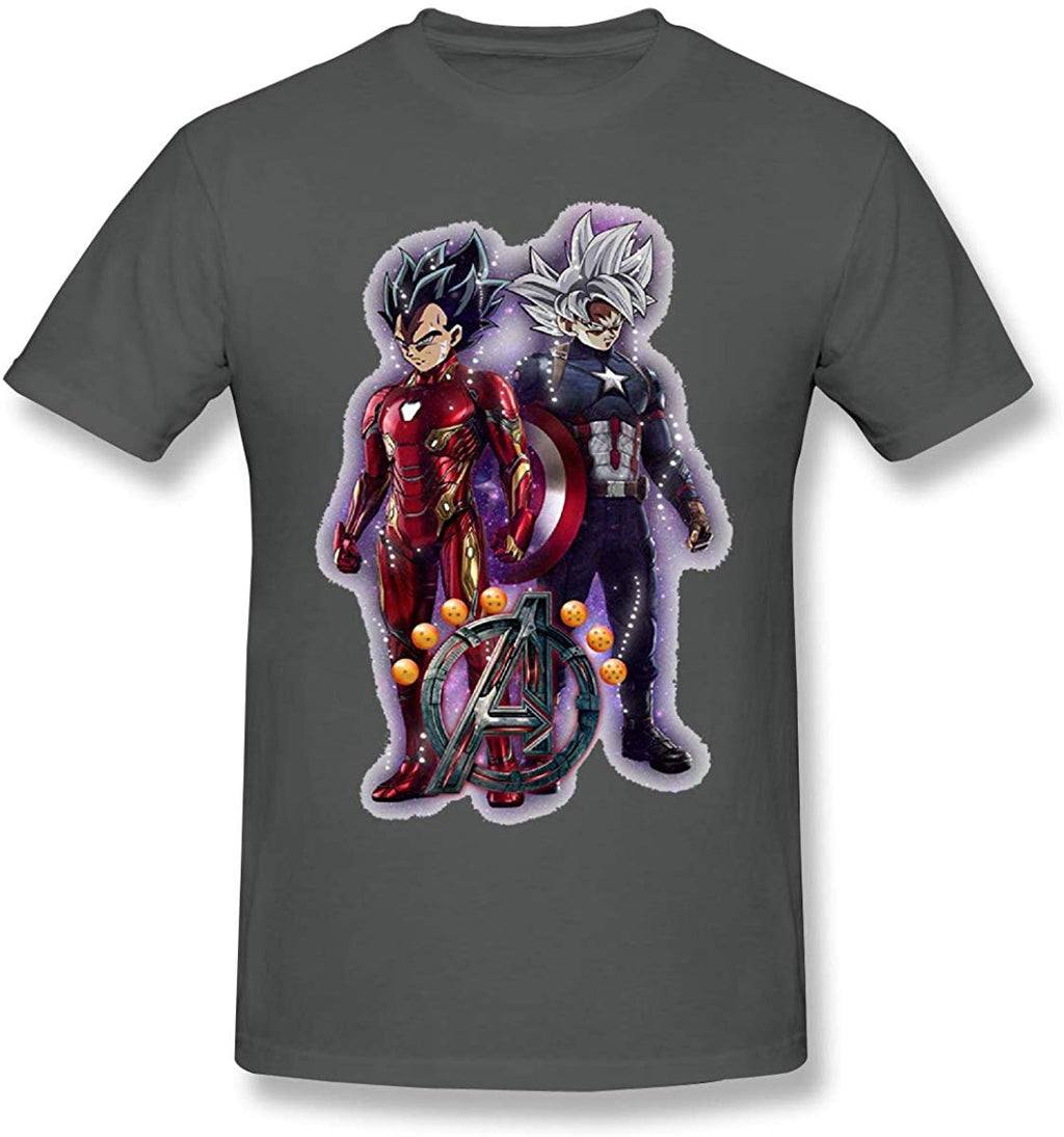 Funny for Avengers End Game Dragon Balls Iron Vegeta and Captain Goku Deep Heather T-Shirt