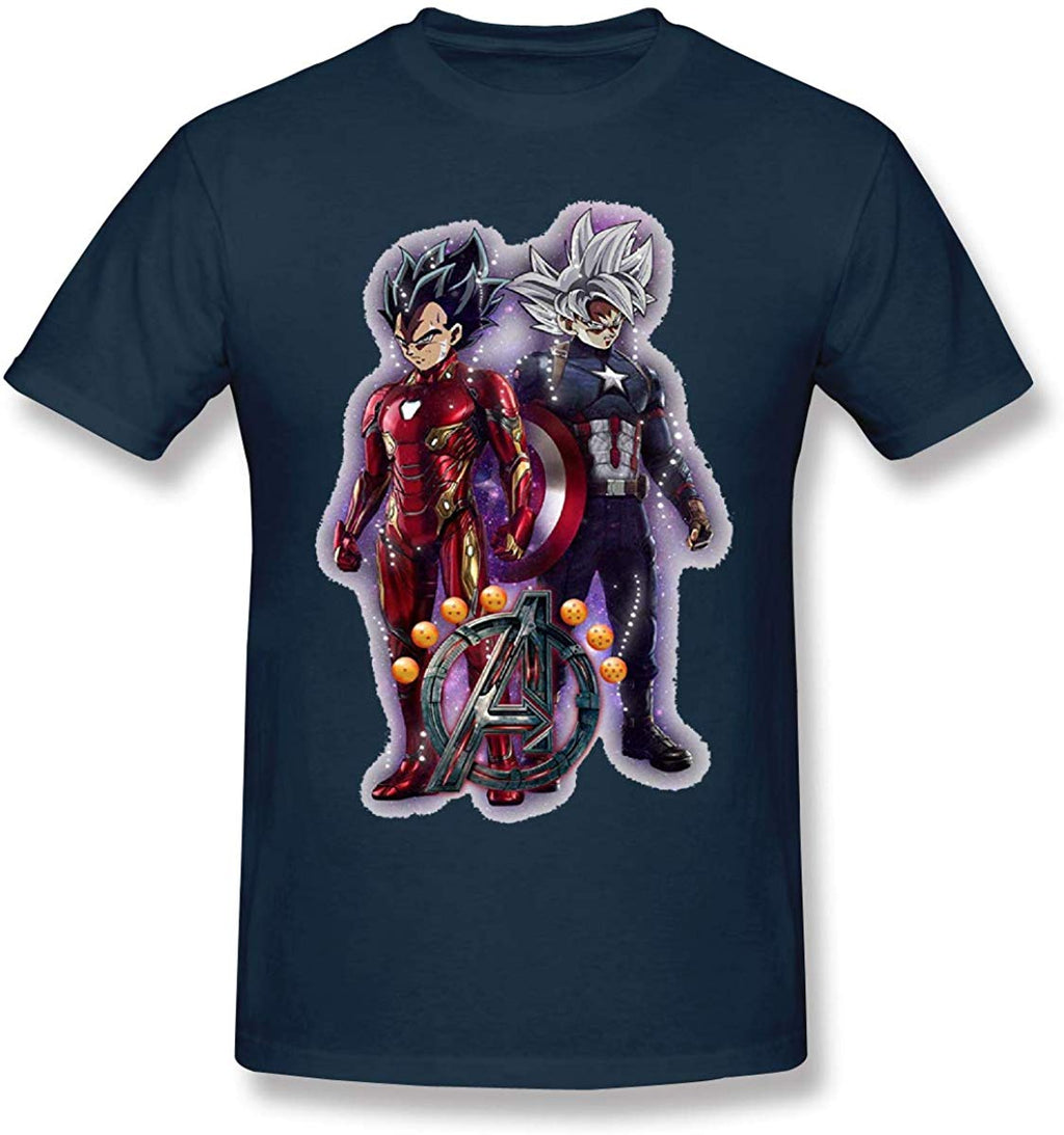 Funny for Avengers End Game Dragon Balls Iron Vegeta and Captain Goku Navy T-Shirt