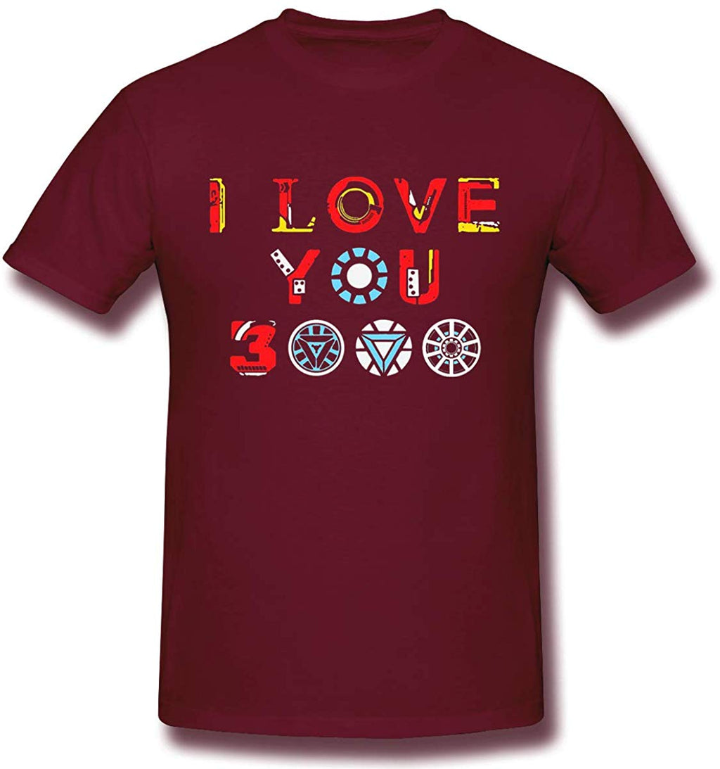 Funny for Avengers End Game Iron Man I Love You 3000 Burgundy T-Shirt