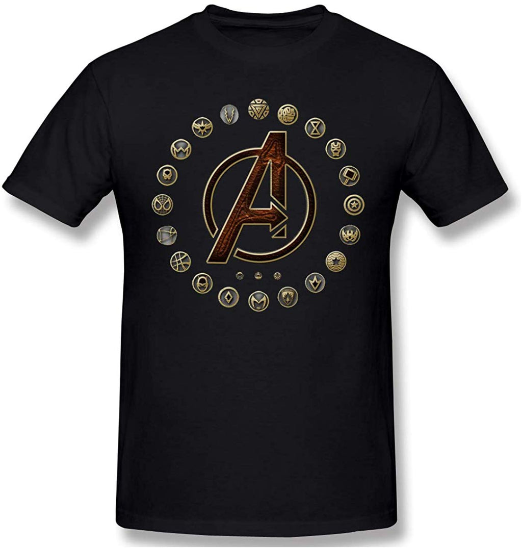 Funny for Avengers End Game Stan Lee and Super Heroes's Symbol Black 03 T-Shirt