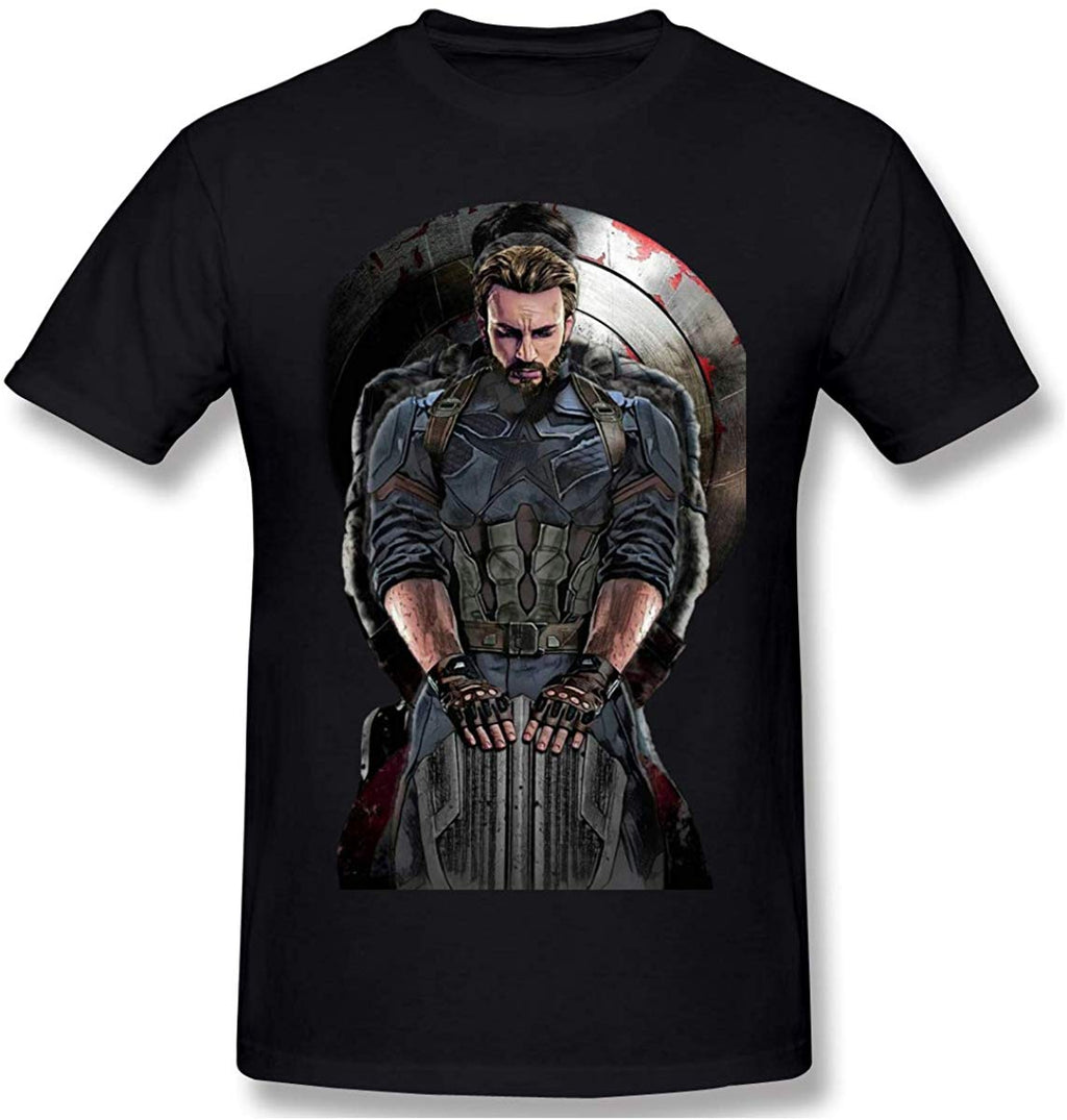 Funny for Avengers End Game Stan Lee and Super Heroes's Symbol Black 06 T-Shirt