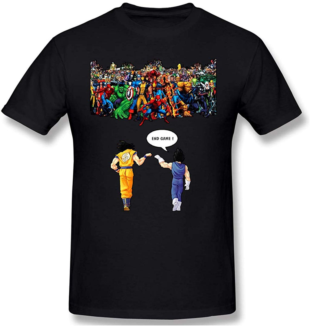 Funny for Avengers End Game Vs Goku and Vegeta Funny Black T-Shirt
