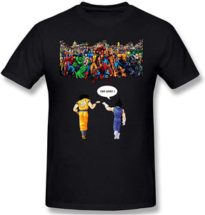 Funny for Avengers End Game Vs Goku and Vegeta Funny Black T-Shirt