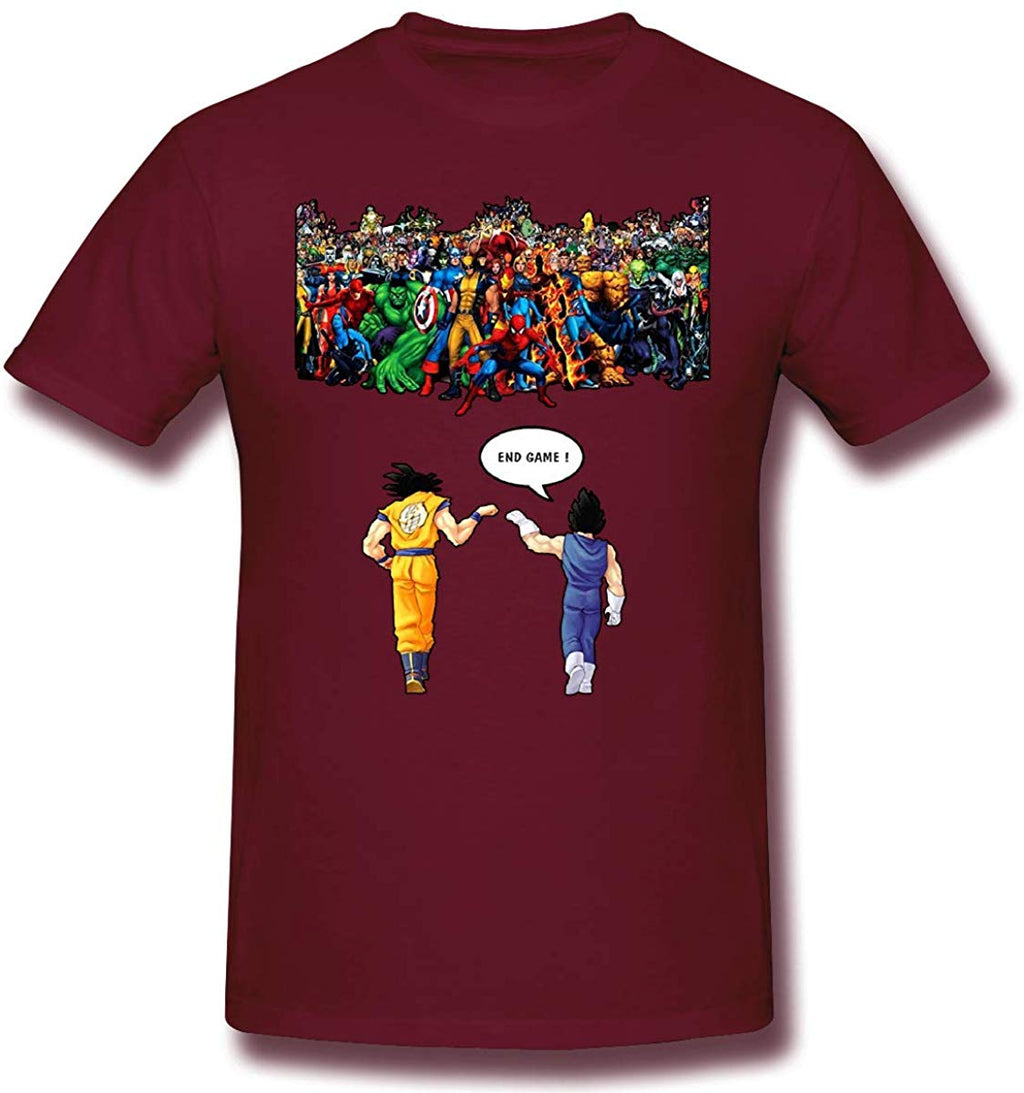 Funny for Avengers End Game Vs Goku and Vegeta Funny Burgundy T-Shirt
