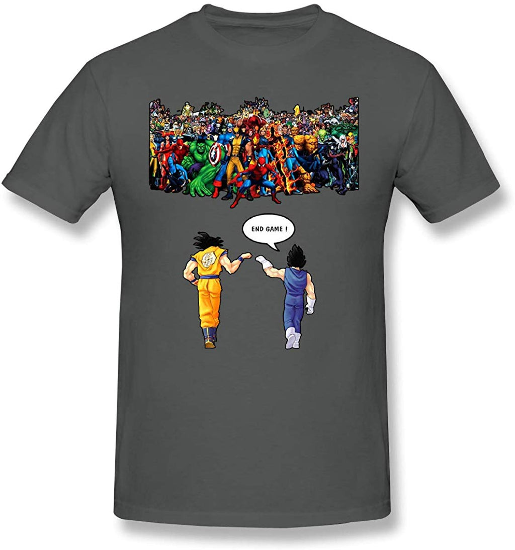 Funny for Avengers End Game Vs Goku and Vegeta Funny Deep Heather T-Shirt