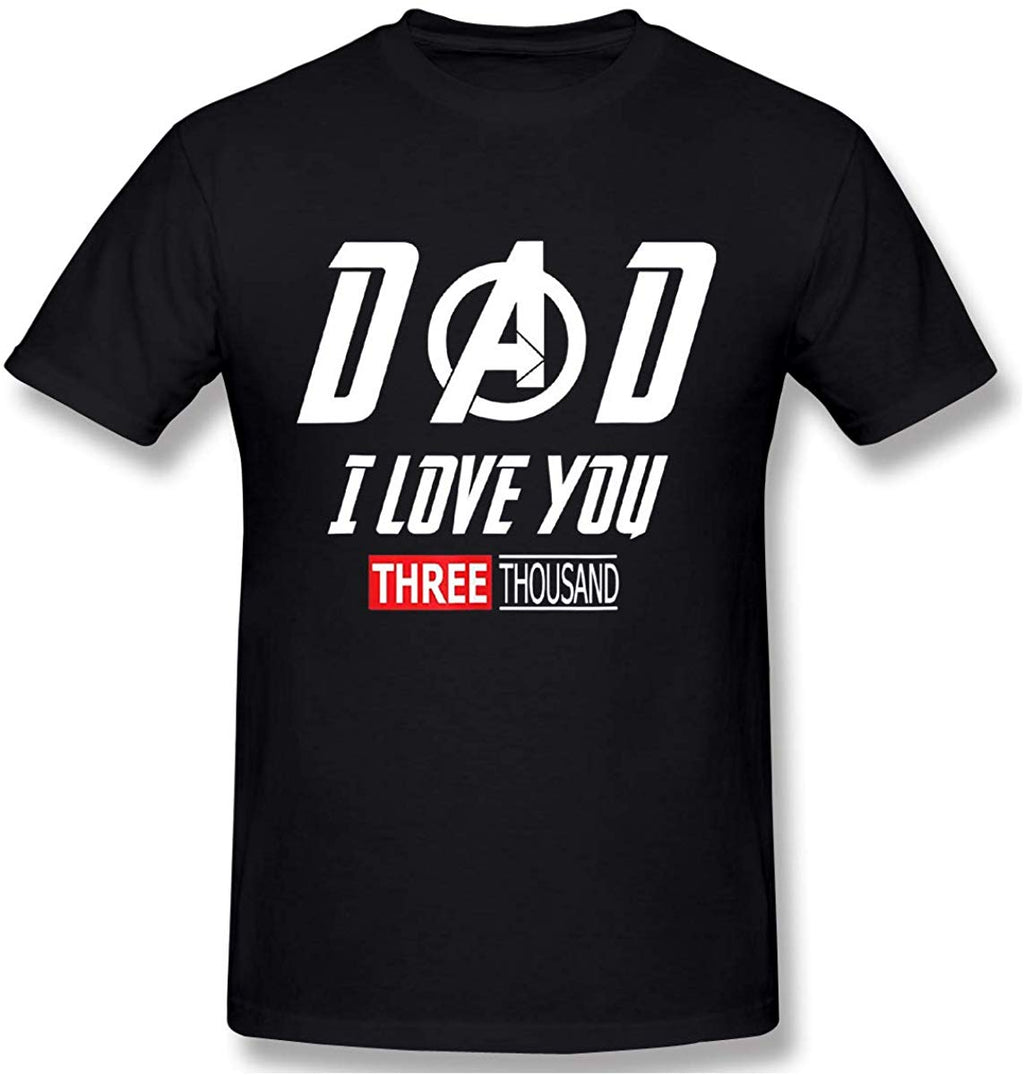 Funny for Avengers End Game and Iron Man Dad I Love You 3000 Black T-Shirt