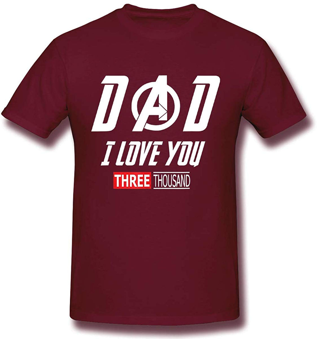Funny for Avengers End Game and Iron Man Dad I Love You 3000 Burgundy T-Shirt