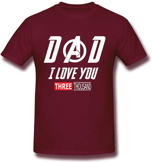 Funny for Avengers End Game and Iron Man Dad I Love You 3000 Burgundy T-Shirt